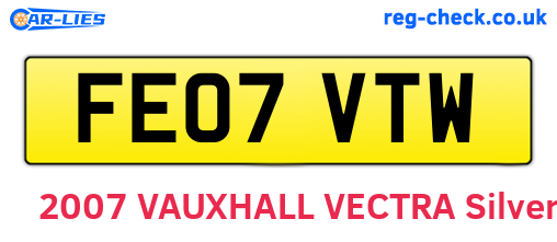 FE07VTW are the vehicle registration plates.