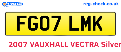 FG07LMK are the vehicle registration plates.