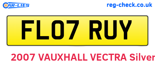FL07RUY are the vehicle registration plates.