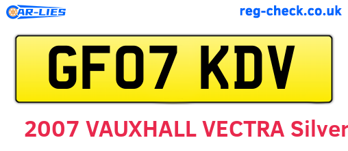 GF07KDV are the vehicle registration plates.