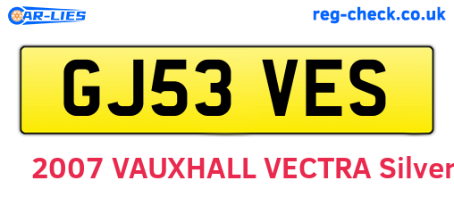 GJ53VES are the vehicle registration plates.