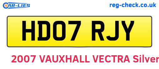 HD07RJY are the vehicle registration plates.