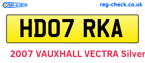 HD07RKA are the vehicle registration plates.