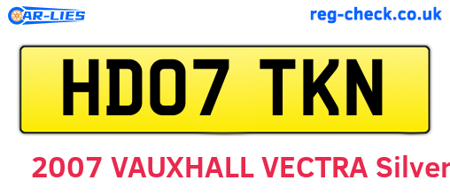 HD07TKN are the vehicle registration plates.