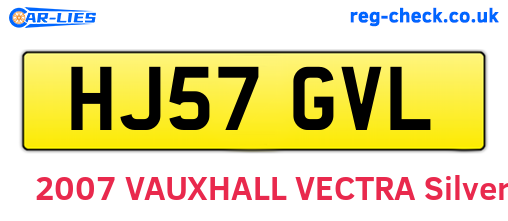HJ57GVL are the vehicle registration plates.