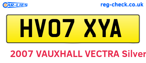 HV07XYA are the vehicle registration plates.