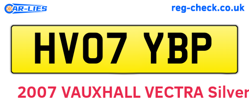 HV07YBP are the vehicle registration plates.