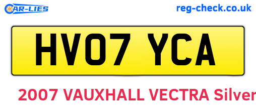 HV07YCA are the vehicle registration plates.