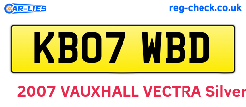 KB07WBD are the vehicle registration plates.
