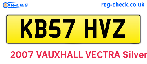 KB57HVZ are the vehicle registration plates.
