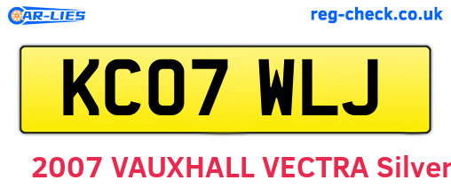 KC07WLJ are the vehicle registration plates.
