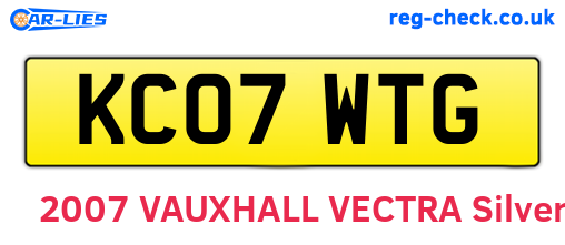 KC07WTG are the vehicle registration plates.