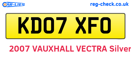 KD07XFO are the vehicle registration plates.