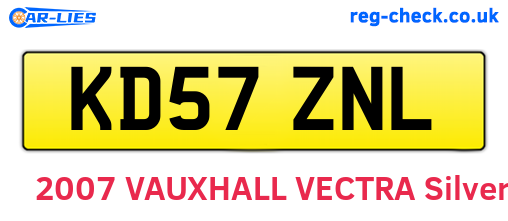 KD57ZNL are the vehicle registration plates.