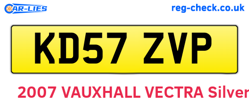 KD57ZVP are the vehicle registration plates.