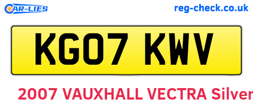 KG07KWV are the vehicle registration plates.