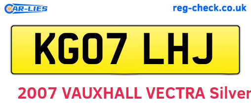 KG07LHJ are the vehicle registration plates.