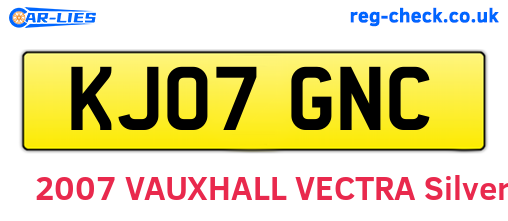 KJ07GNC are the vehicle registration plates.