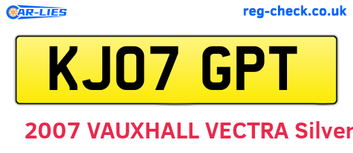 KJ07GPT are the vehicle registration plates.