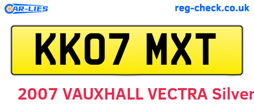 KK07MXT are the vehicle registration plates.