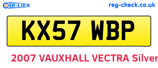 KX57WBP are the vehicle registration plates.