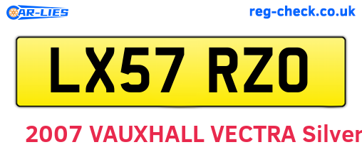 LX57RZO are the vehicle registration plates.