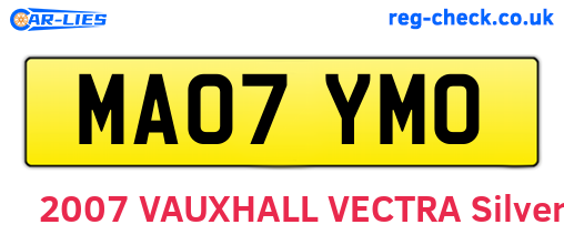 MA07YMO are the vehicle registration plates.
