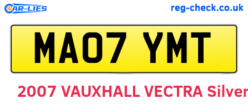 MA07YMT are the vehicle registration plates.