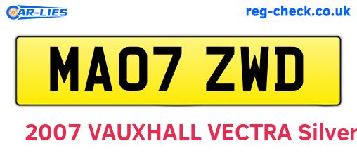MA07ZWD are the vehicle registration plates.