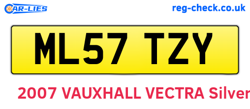 ML57TZY are the vehicle registration plates.