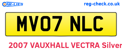MV07NLC are the vehicle registration plates.
