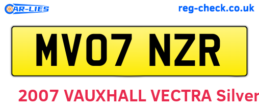 MV07NZR are the vehicle registration plates.