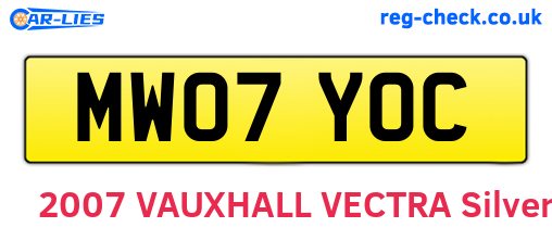 MW07YOC are the vehicle registration plates.