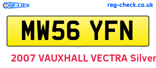 MW56YFN are the vehicle registration plates.