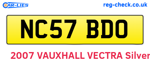 NC57BDO are the vehicle registration plates.