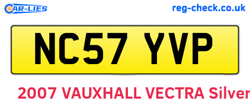 NC57YVP are the vehicle registration plates.