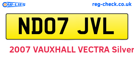 ND07JVL are the vehicle registration plates.