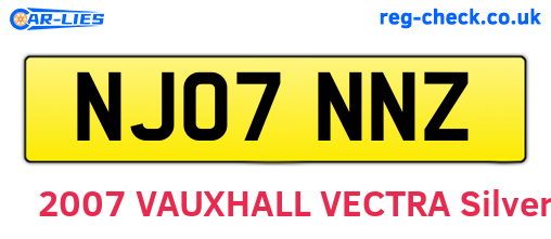 NJ07NNZ are the vehicle registration plates.