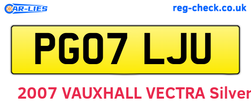 PG07LJU are the vehicle registration plates.