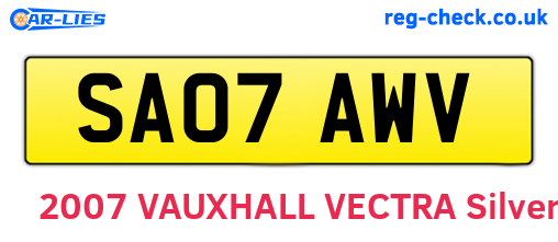 SA07AWV are the vehicle registration plates.