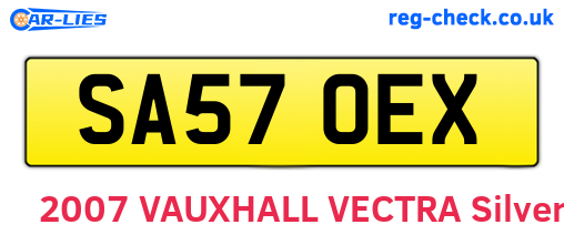SA57OEX are the vehicle registration plates.