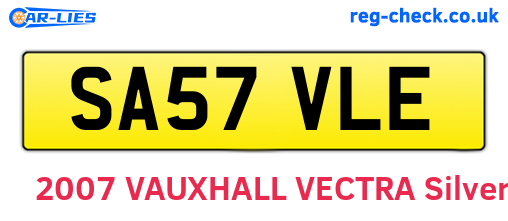 SA57VLE are the vehicle registration plates.