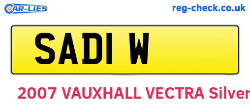 SAD1W are the vehicle registration plates.