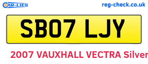 SB07LJY are the vehicle registration plates.