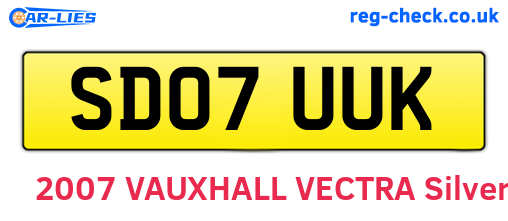 SD07UUK are the vehicle registration plates.