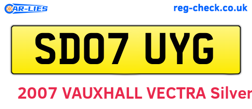 SD07UYG are the vehicle registration plates.