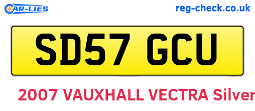 SD57GCU are the vehicle registration plates.