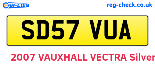 SD57VUA are the vehicle registration plates.