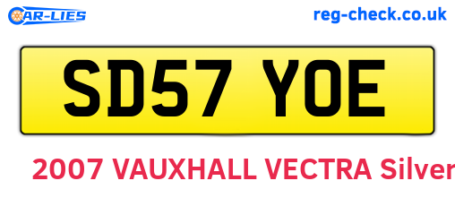 SD57YOE are the vehicle registration plates.