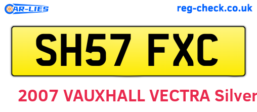 SH57FXC are the vehicle registration plates.
